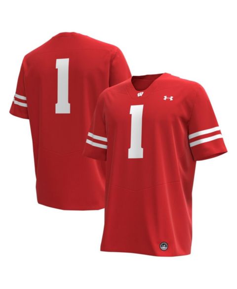 Мужской топ Under Armour 1 Wisconsin Badgers Replica Football Jersey, цвет: Красный
