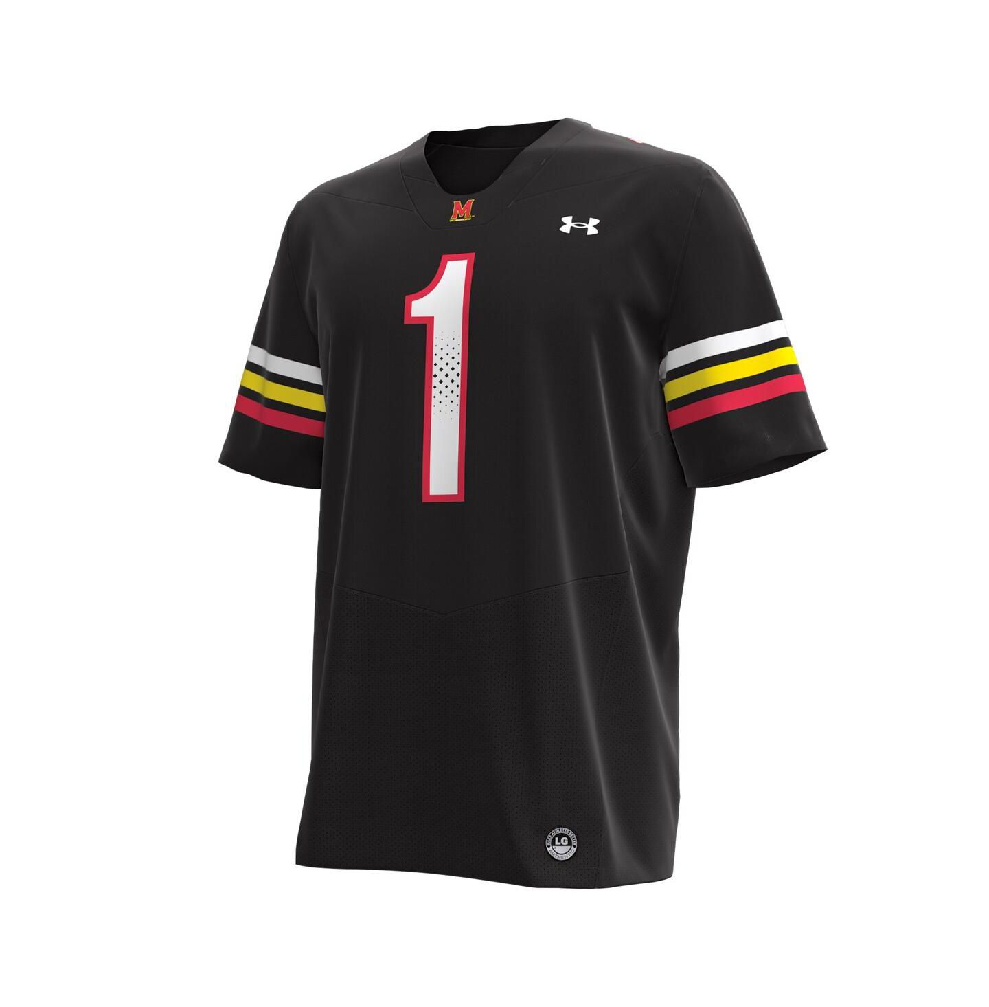 Мужской топ Under Armour 1 Maryland Terrapins Replica Football Jersey, цвет: Чёрный — фото 3