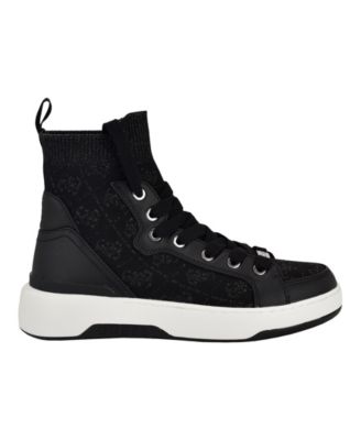 【GUESS】マニーズ GUESS Women's Mannen Knit Hi-Top Lace-Up Fashion Sneakers