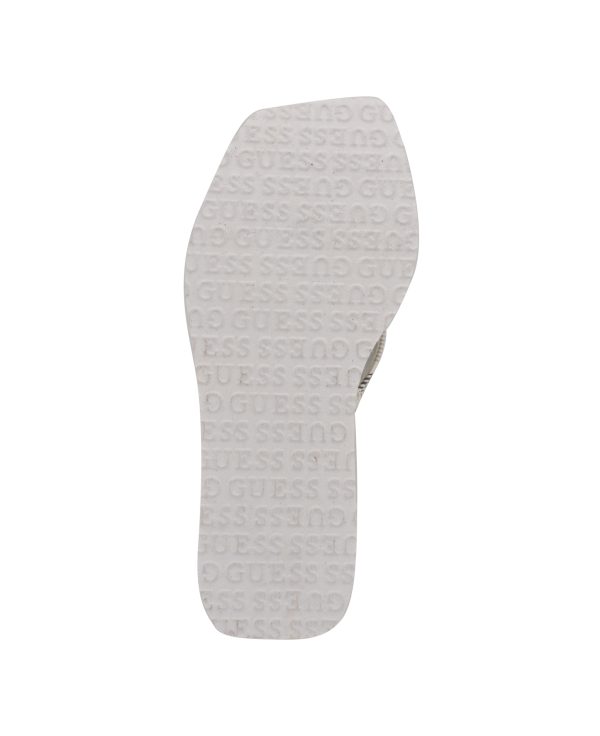 Guess Women's Demmey Logo Thong Square Toe Eva Wedge Sandals -Silver