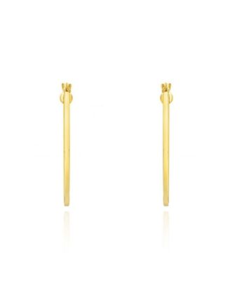 Gold Oval Hoop Earrings 14K Gold
