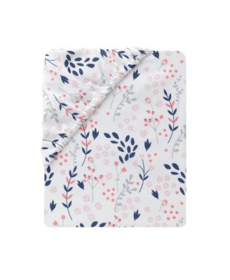 Forever Friends White/Pink/Gray Woodland Fox/Owl 4-Piece Nursery Crib Baby Bedding Set