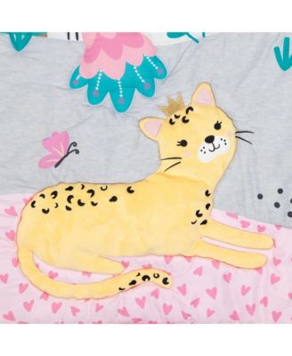 Rainbow Jungle Elephant/Leopard 3-Piece Baby Crib Bedding Set