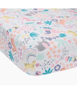 Rainbow Jungle Elephant/Leopard 3-Piece Baby Crib Bedding Set