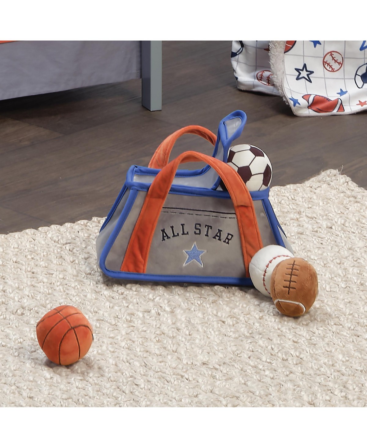 Детские мягкие игрушки Lambs & Ivy Baby Sports Interactive Plush Toy Set - Football/Basketball/Baseball — фото 6