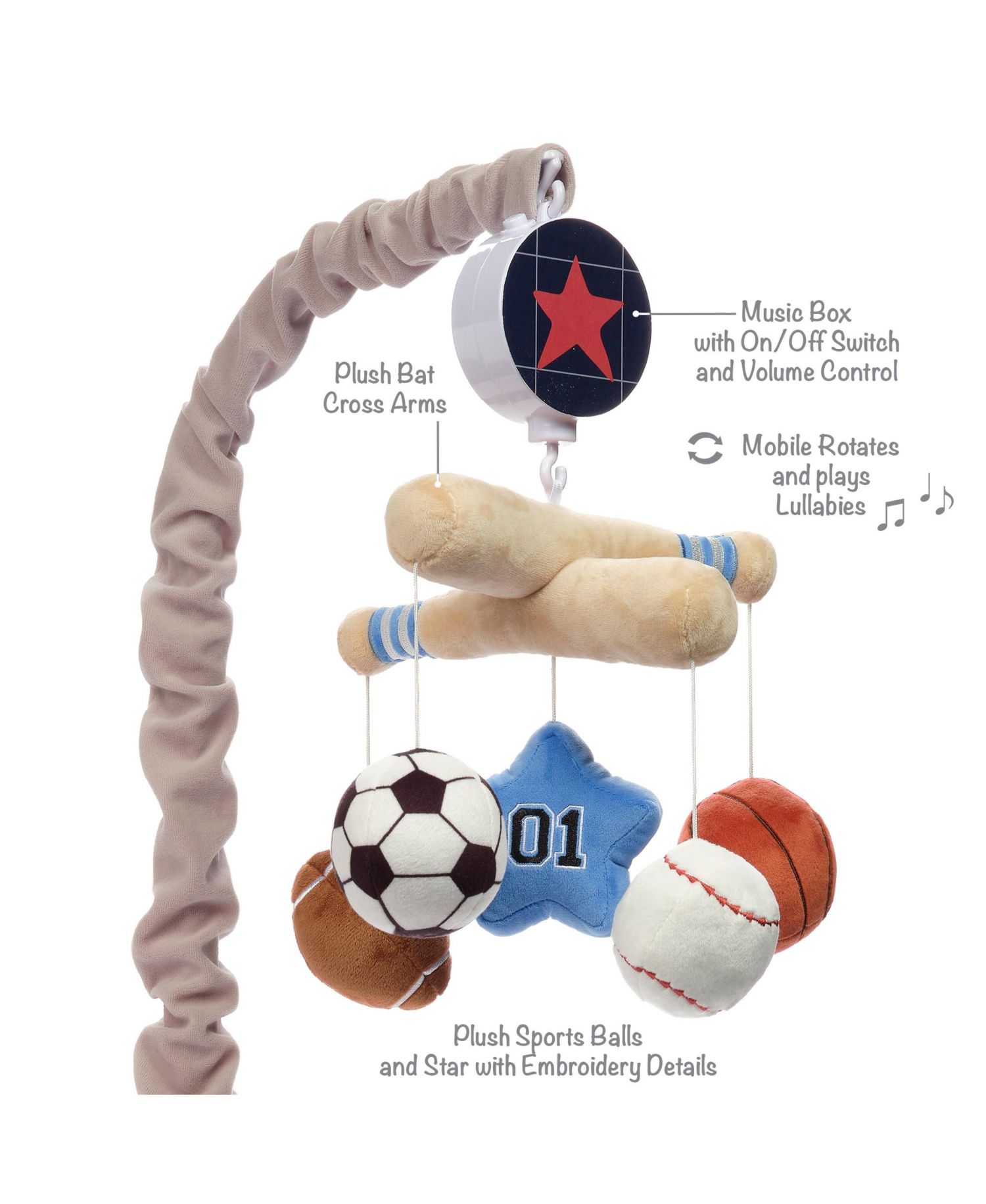 Musical Sports Theme Crib Mobile