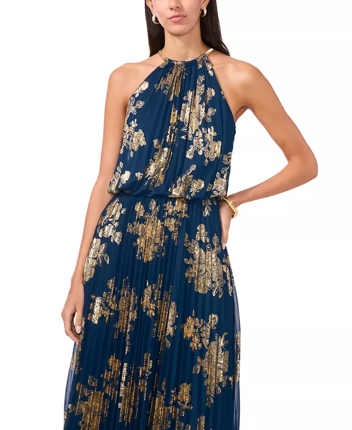 Women's Embellishment Halter-Neck Pleated Gown - thumbnail 3