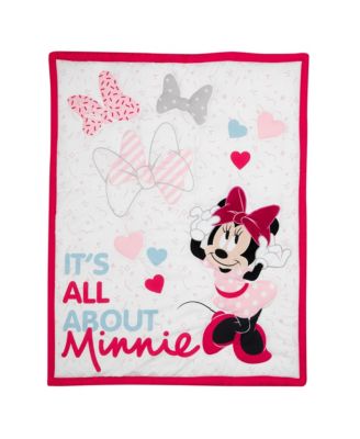 Disney Baby Minnie Mouse Love 3-Piece Pink Nursery Crib Bedding Set
