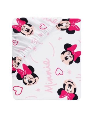 Disney Baby Minnie Mouse Love 3-Piece Pink Nursery Crib Bedding Set
