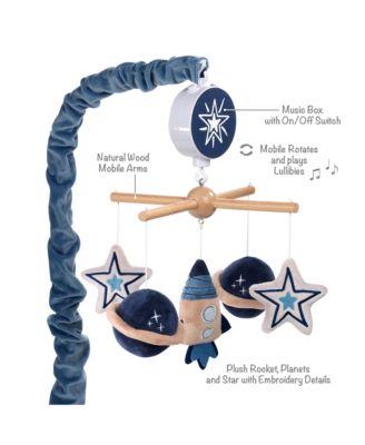 Sky Rocket Planets/Stars Musical Baby Crib Mobile Soother Toy- Blue