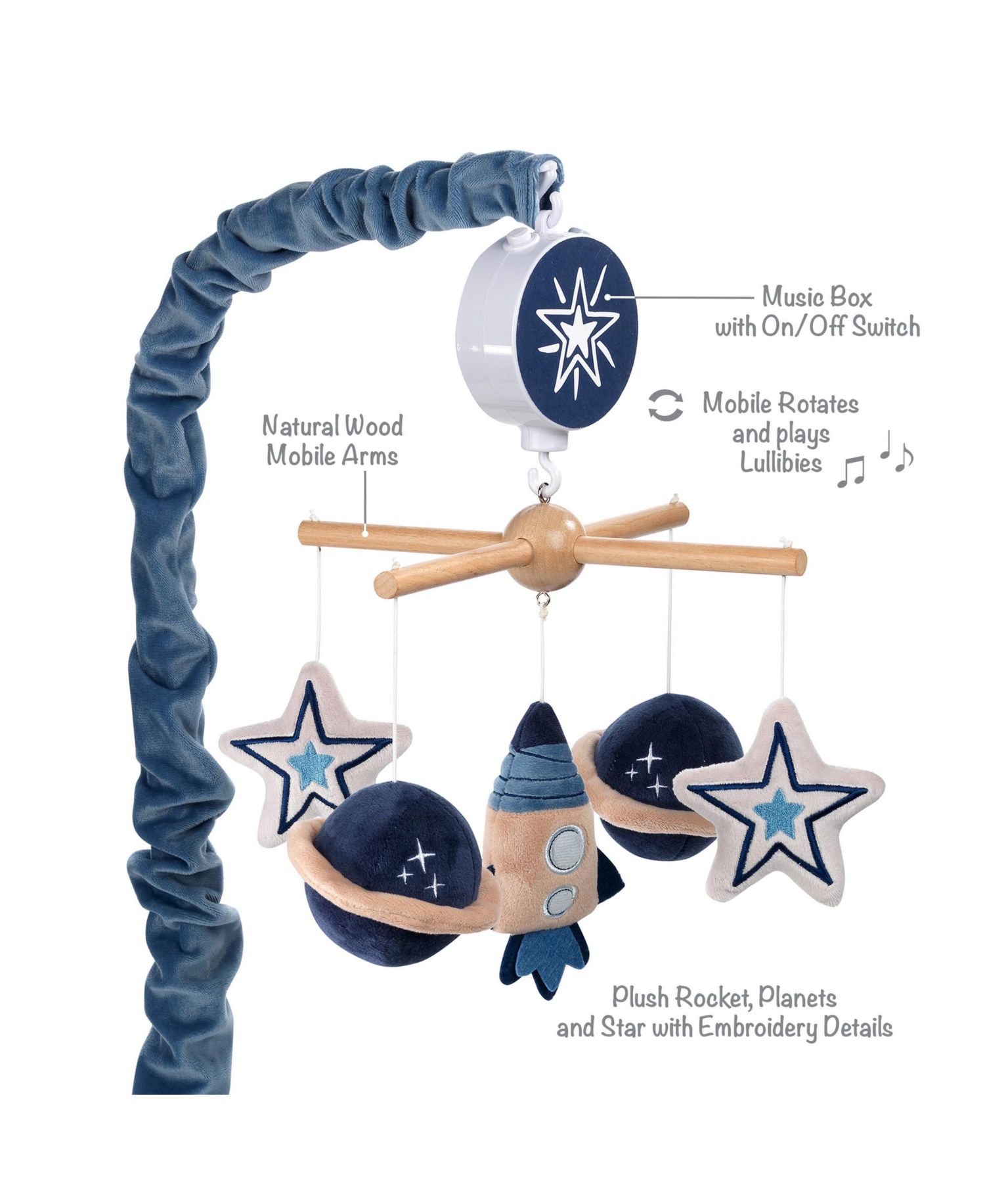 Sky Rocket Orbiting Musical Crib Mobile