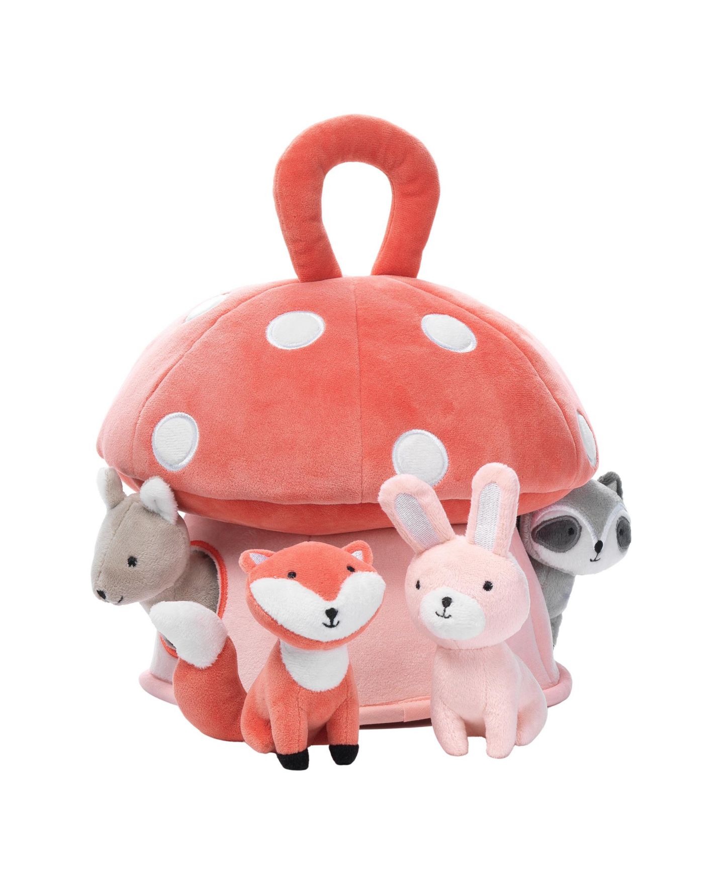 Детские мягкие игрушки Lambs & Ivy Interactive Velour Peekaboo Mushroom House 9" Plush, 5-Piece, цвет: Разноцветный — фото 4