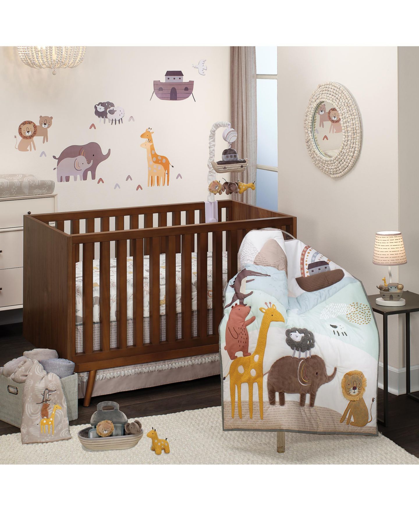 Детская мягкая игрушка Lambs & Ivy Baby Noah Interactive Plush Boat/Ark with Stuffed Animal Toys, цвет: Серо-коричневый — фото 5