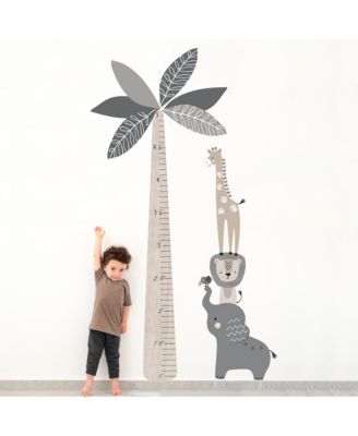 Jungle Safari Tree with Animals Kids Growth Chart Wall Decals