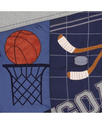 Baby Sports 3-Piece Football/Basketball Baby Crib Bedding Set