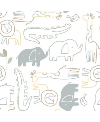 Jungle Story 100% Cotton Safari Baby Fitted Crib Sheet - White