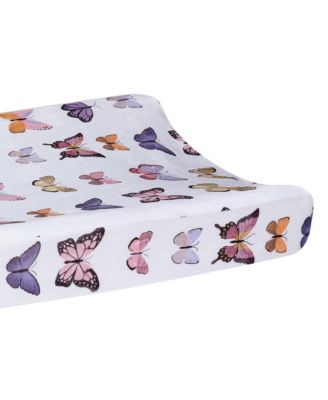 Butterfly Dreams Soft/Cozy Fleece Changing Pad Cover - White