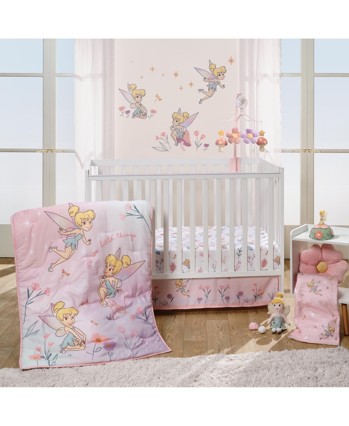 Bedtime Originals Disney Tinker BellSoft Fleece Faux Shearling Baby Blanket - Pink
