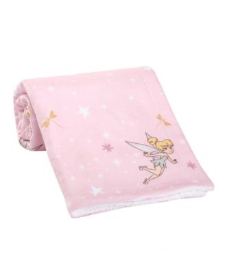Disney Tinker Bell Pink Soft Fleece Faux Shearling Baby Blanket