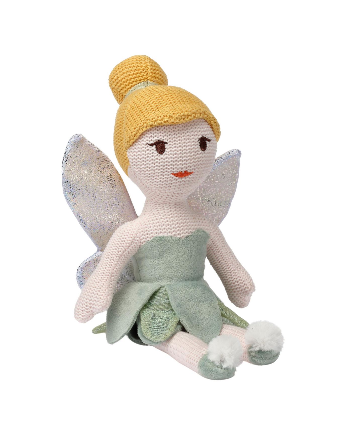 Детские куклы Bedtime Originals Disney Tinker Bell Luxury Knit Plush Fairy Stuffed Animal Toy, цвет: Зелёный — фото 4