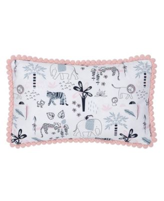 Happy Jungle Pink/White Safari Nursery 5-Piece Crib Bedding Set