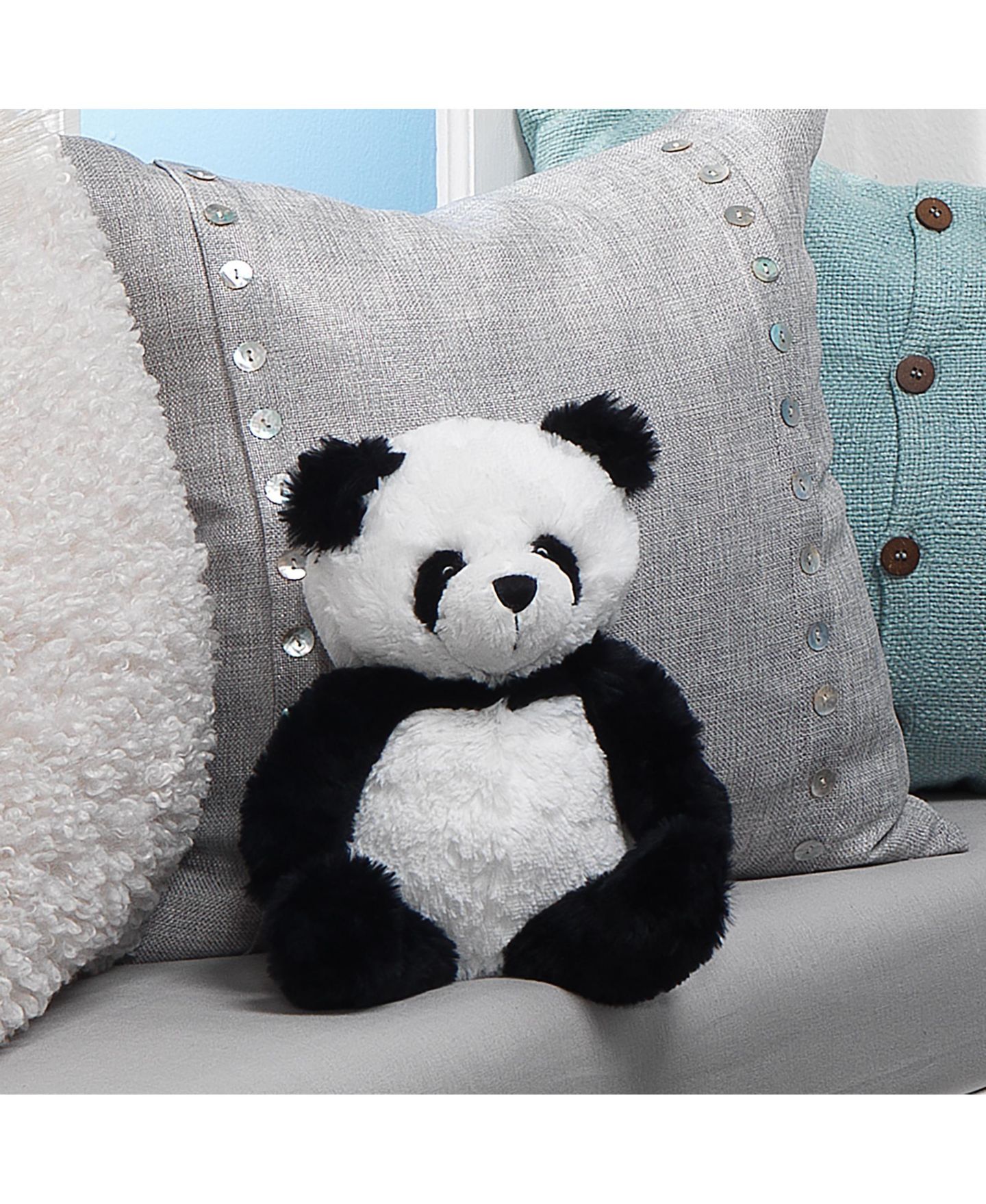 Детская мягкая игрушка Lambs & Ivy Lucky 11" Plush Panda, цвет: Чёрный — фото 5
