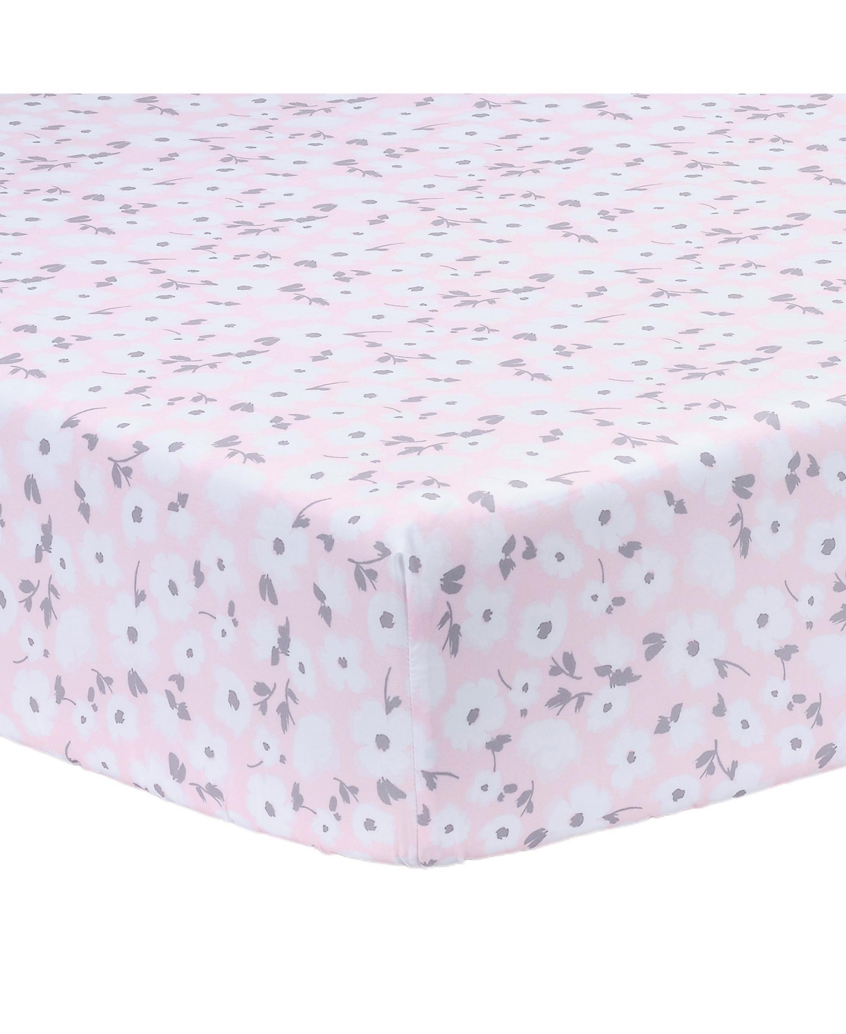 Bedtime Originals FloralGray 2-Pack Fitted Crib/Toddler Sheet Set- Flower - Pink