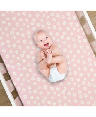 Daisy Dreams 3-Piece Pink/White Baby Nursery Crib Bedding Set