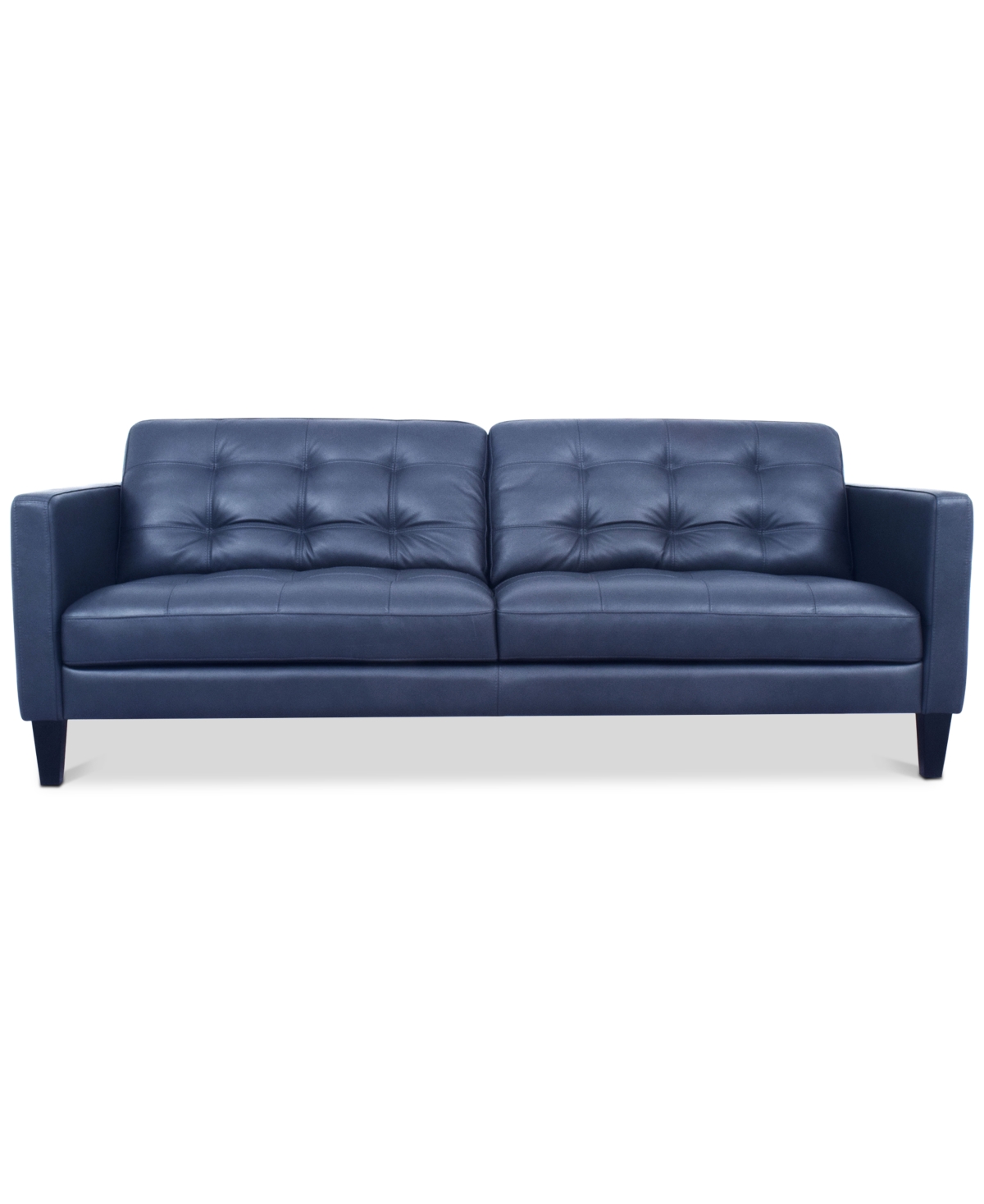 Macy's Pezley Leather Sofa, Created For  In Dark Blue
