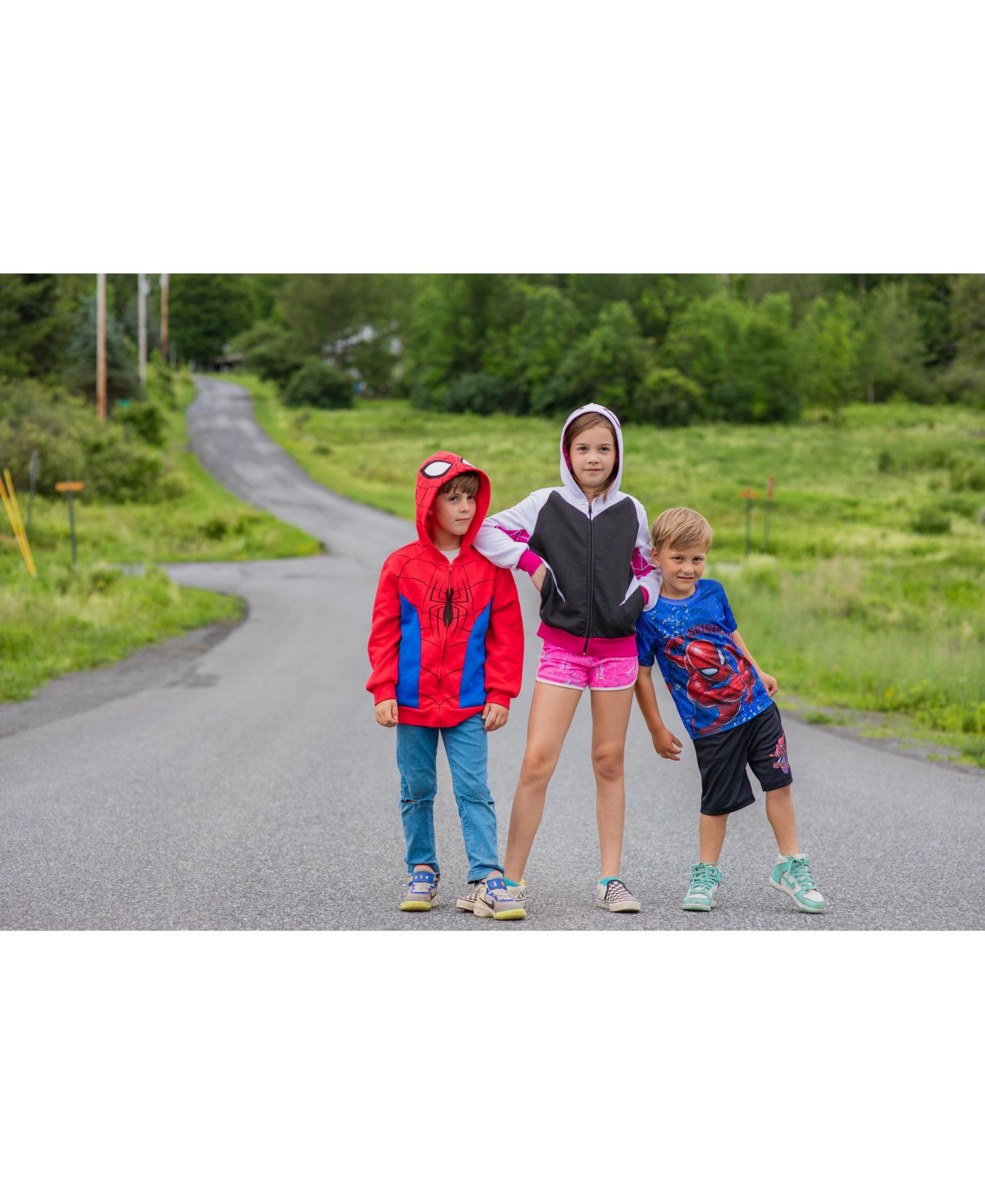 Girls Spider-Man Spider-Gwen Ghost Spider Fleece Zip Up Hoodie to