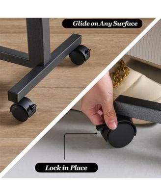 Adjustable Lap Desk with Tilt Top and Locking Wheels