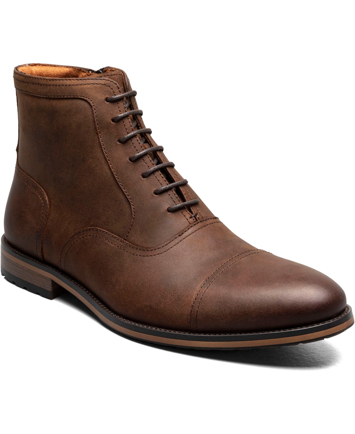 Мужские ботинки Stacy Adams Porter Cap Toe Side Zip, цвет: Коричневый — фото 1