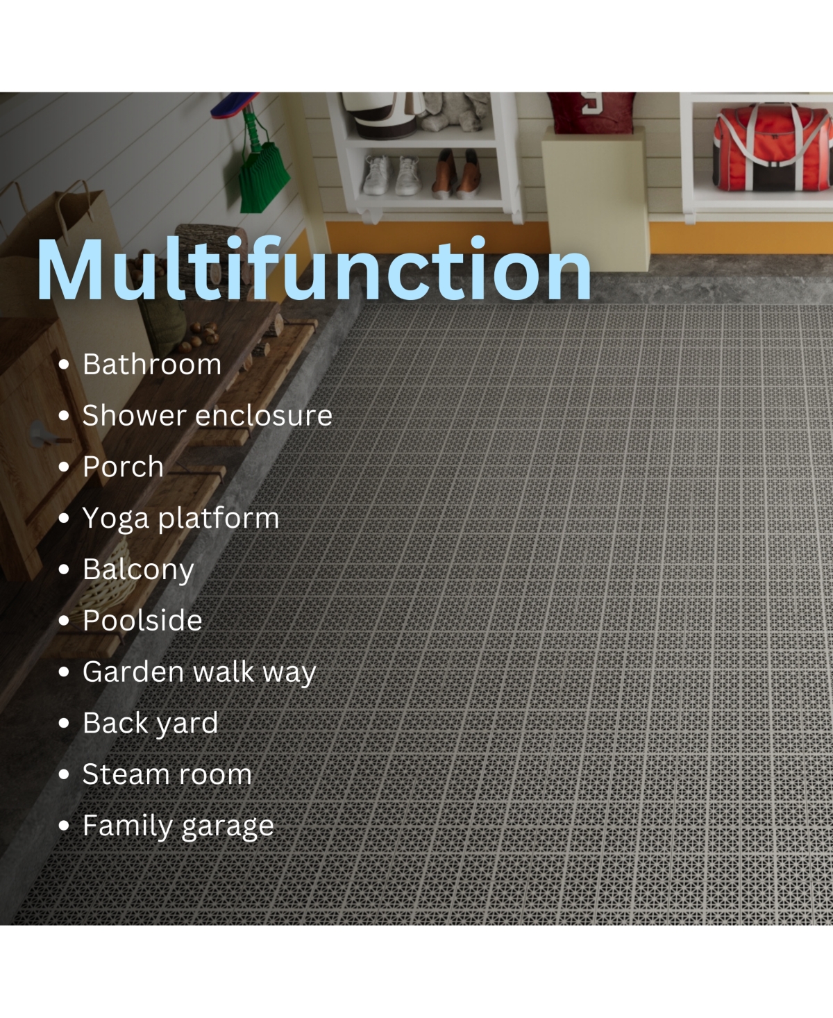 Streamdale Furniture Streamdale Anti-Slip Interlocking Deck Tiles (12 Pack)