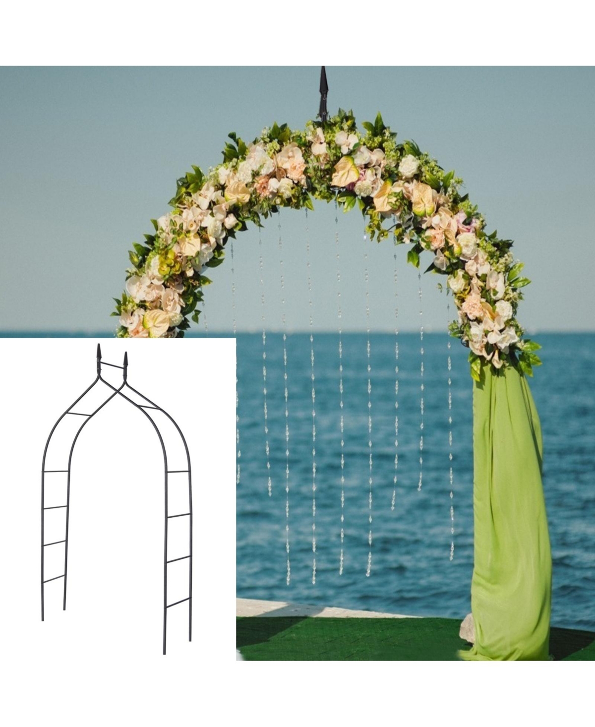 Sugift 8 Feet 4 Inch High Gothic Steel Rose Arch