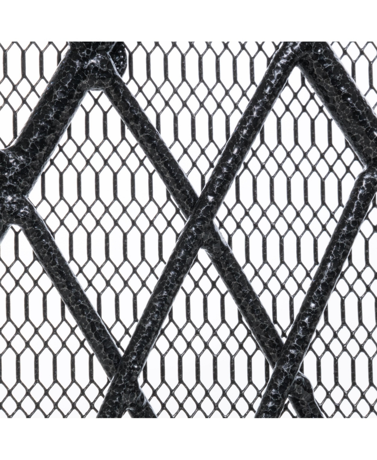 Streamdale Furniture Rosalinda Floral Iron Fireplace Screen, Silver Finish - Black+silver