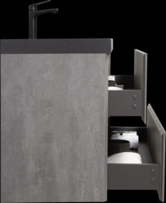 Streamdale Modern 42&amp;#x22; Floating Vanity with Black Quartz Basin