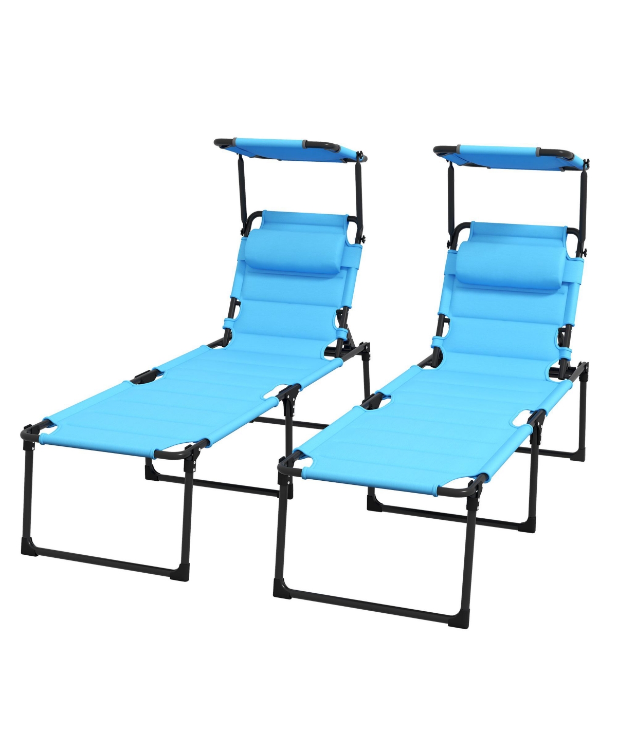 Streamdale Furniture Outdoor Lounge Chair with Sunshade Roof for Beach Camping
