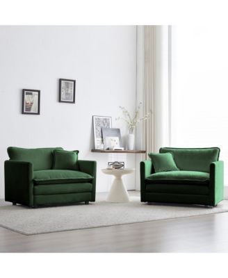 Chenille Accent Armchairs with Toss Pillows