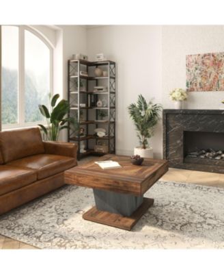 Square Coffee Table, Wood Coffee Table for Living Room, 31.5" Modern Center Table Cocktail Tea Table Accent Table