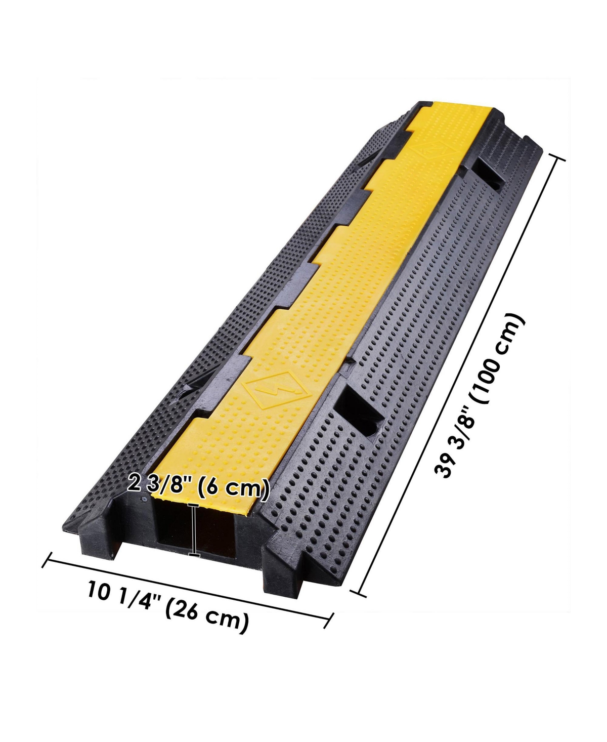 Yescom 1 Channel Cable Protector Ramp Wire Cover Guard Pvc Traffic Speed Bump 2 Packs