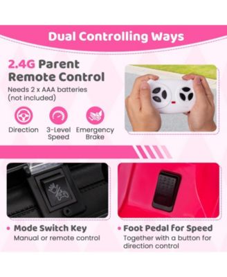 12V Electric Kids Ride on Truck with Remote Control and Music-Pink