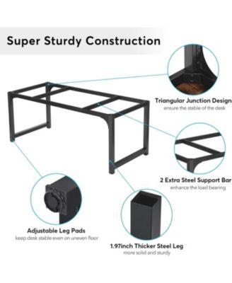 Modern Computer Desk, 63 x 31.5 inch Large Office Desk Computer Table Study Writing Desk Workstation for Home Office, Rustic/Black