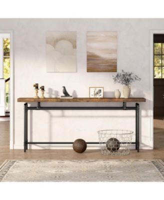 Console Table, 70.9 Inches Extra Long Sofa Table for Living Room, Industrial Narrow Console Sofa Tables Behind Couch