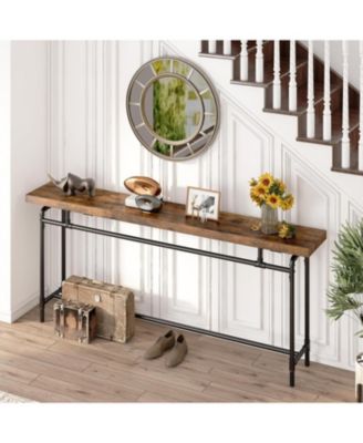 Console Table, 70.9 Inches Extra Long Sofa Table for Living Room, Industrial Narrow Console Sofa Tables Behind Couch