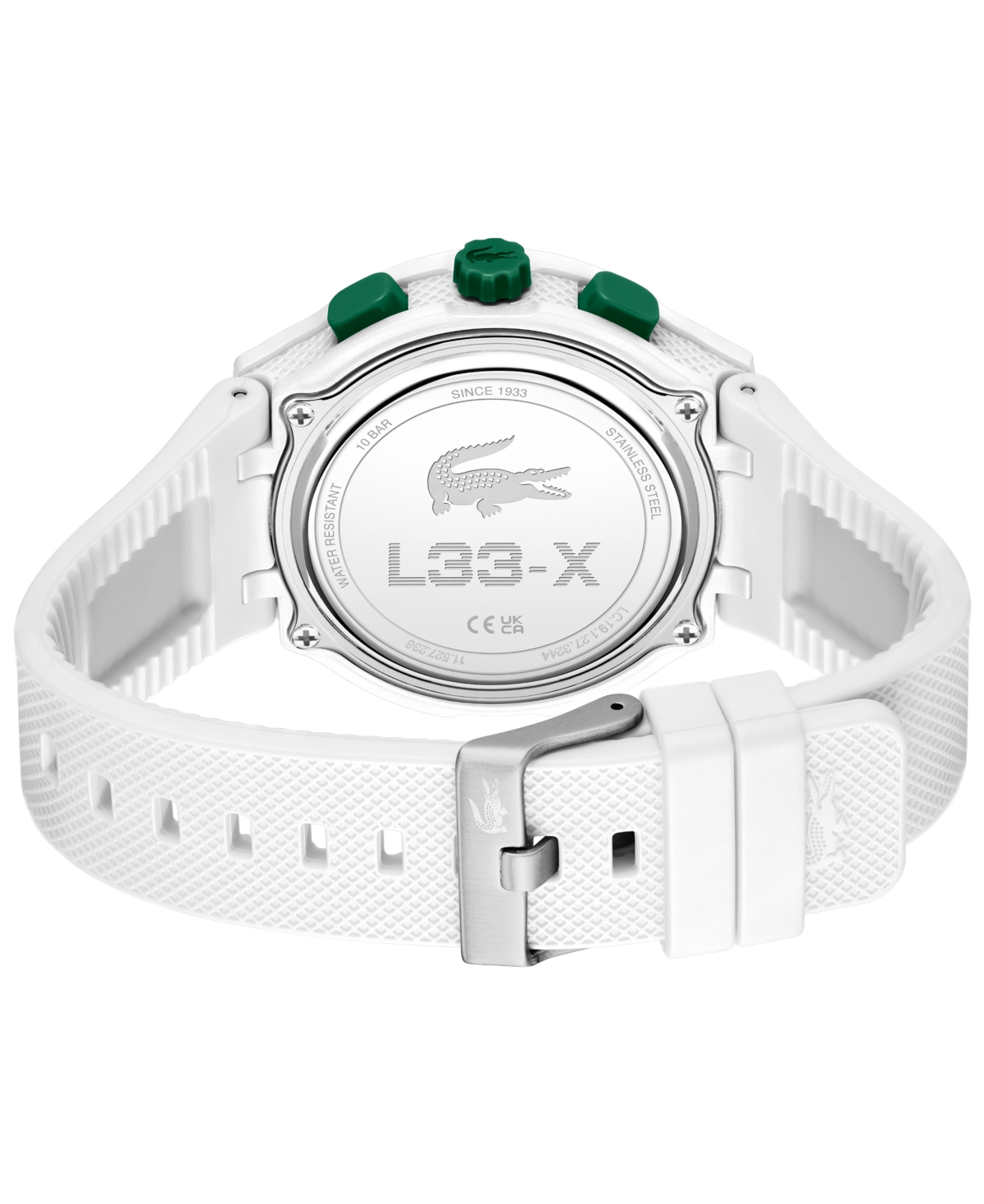 Lacoste Lc33 Silicone Strap Watch, 45mm In White