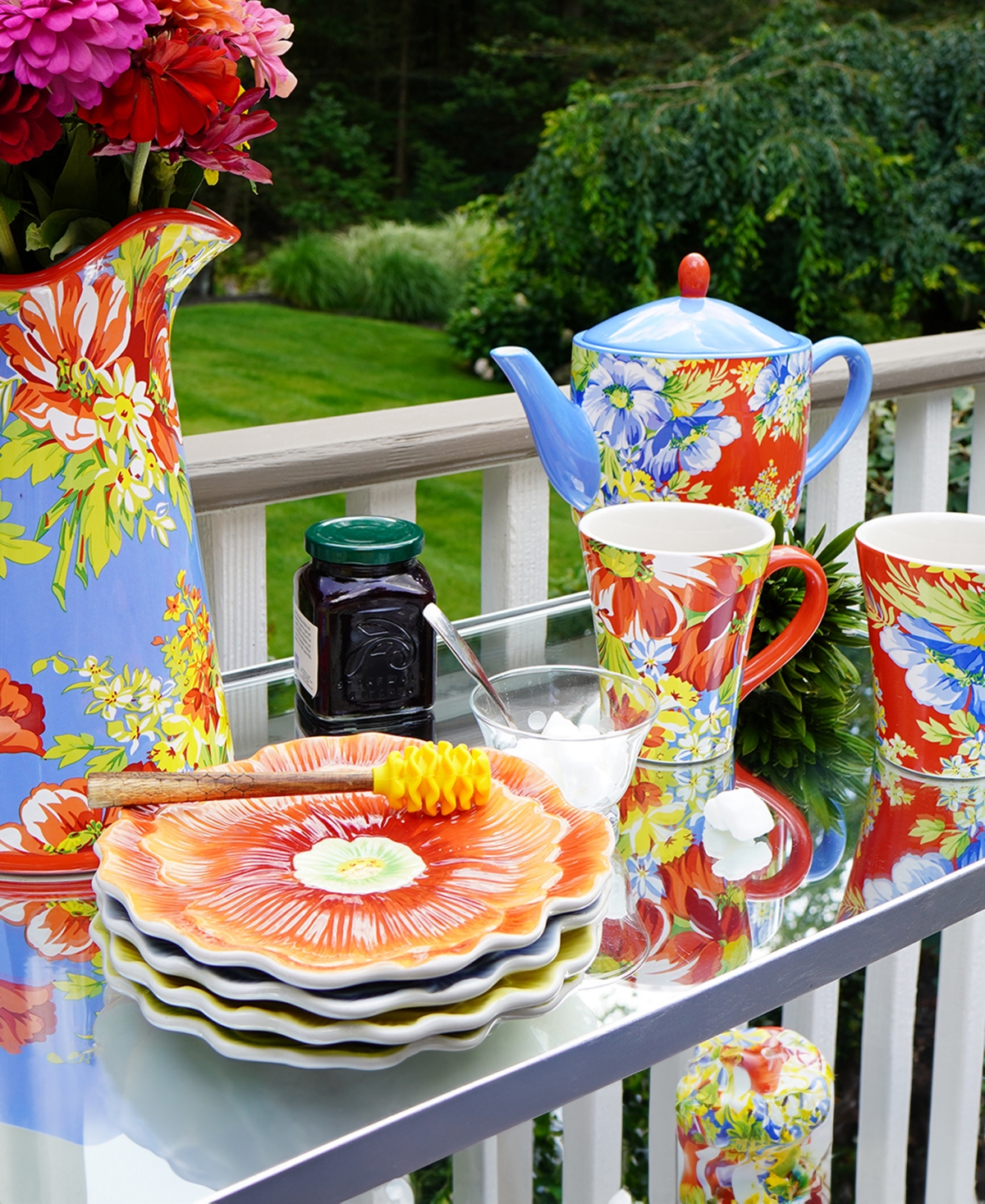 Certified International Blossom Set Of Four 3d Floral Dessert Plates In Miscellaneous