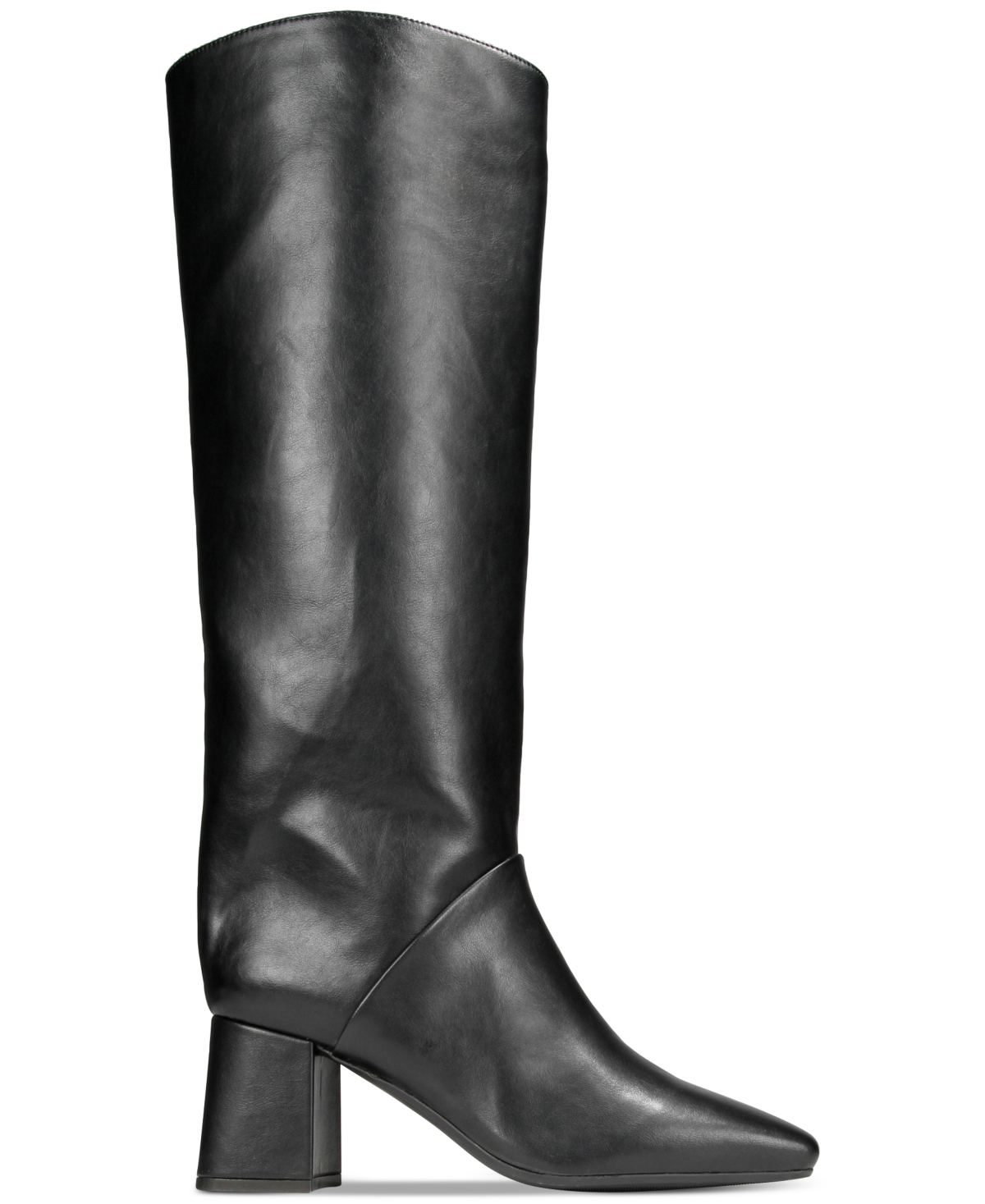 On 34th Women's Millerr Square-toe Knee High Boots, Created For Macy's In Black Smooth