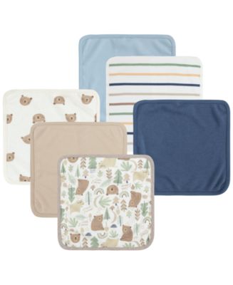 Set 6 Salviette Bambino Channing & Yates - Bambù Biologico, 25.4x25.4 Cm, Blu Su Bianco - Foto 8