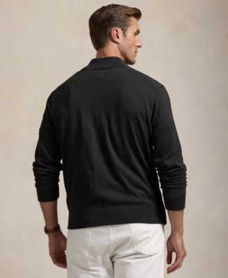 Men's Big & Tall Hybrid Full-Zip Mockneck Sweater