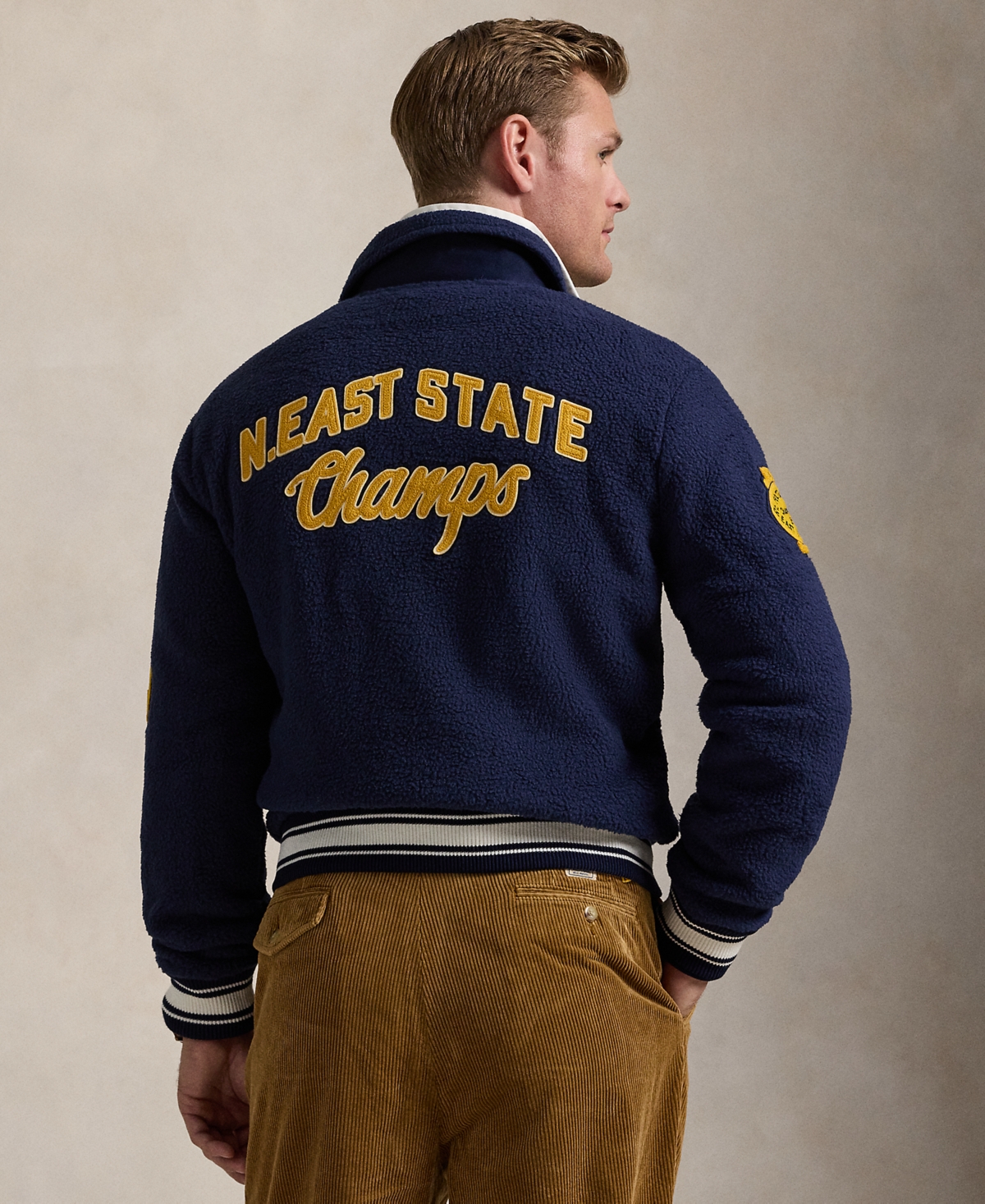 Polo Ralph Lauren Men's Pile Fleece Letterman Jacket
